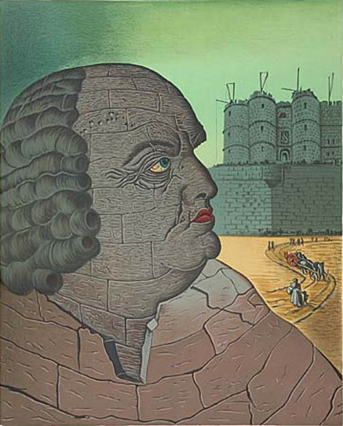 Man Ray - Sade (Imaginary Portrait of the Marquis de Sade) - 1970 color lithograph